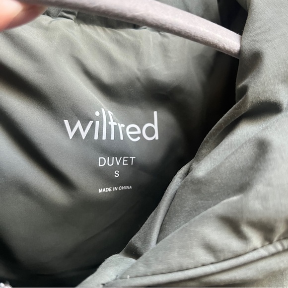 Aritzia Wilfred The Duvet Puffer Long Goose Down Coat Olive Green Size S - Picture 11 of 14